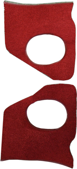 1964 CARPET KICK PANELS, ALL MODELS, RED W/0 AIR