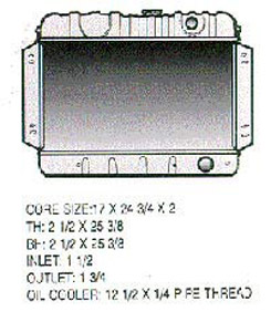 1964 RADIATOR SMALL BLOCK 3 CORE