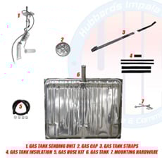 1965-66 GAS TANK KIT, STAINLESS STEEL