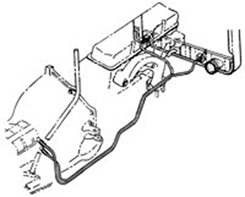 1965-66 TRANSMISSION COOLING LINES, BIG BLOCK,W/POWER GLIDE,2 1/2 spacing radiator (pr)