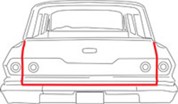 1965-68 TAILGATE WEATHERSTRIP with MOLDED ENDS WAGON