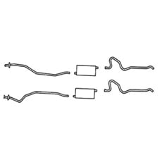1965-67 EXHAUST KIT, 396/427/454, (EXC 425 HP) 2.5" LEAD PIPES, TURBO MUFFLERS, 2.5" TAILPIPES, DUAL EXHAUST, ALUMINIZED (KIT)