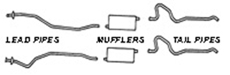 1965-70 TURBO MUFFLER, BIG BLOCK (2 1/2" inlet 2 1/2 OUTLET) (ea)