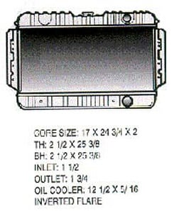 1965 RADIATOR, BIG BLOCK, 4 CORE