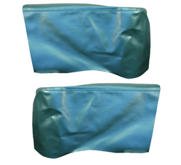 1965 REAR ARM REST COVERS, CONV,IMPALA , AQUA