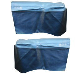 1965 REAR ARM REST COVERS, IMPALA ,SS CONV, 2 TONE BLUE