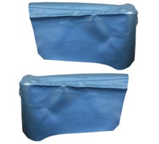 1965 REAR ARM REST COVERS, IMPALA ,SS CONV, BLUE