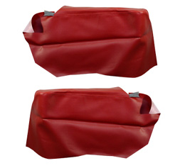 1965 REAR ARM REST COVERS, IMPALA ,SS CONV, RED