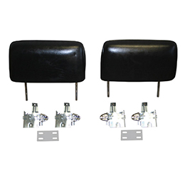 1966-67 HEAD REST KIT, BLACK, (INCLUDES HEAD REST AND MOUNTING KIT FOR BOTH SEATS. BUCKET SEATS
