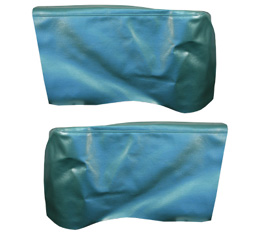 1966-67 REAR ARM REST COVERS, CONV, IMPALA , AQUA