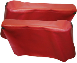 1966-67 REAR ARM REST COVERS, CONV, IMPALA , RED (pr)