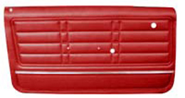 1966 DOOR PANELS, FRONT, PRE-ASSEM, 2 DR, HT & CONV, IMPALA, RED