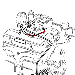 1966 DISTRIBUTOR VACUUM LINE SB/2BBL