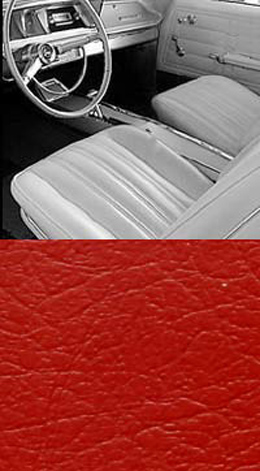 1966 SEAT COVER, FRONT, VINYL BENCH, IMPALA, RED