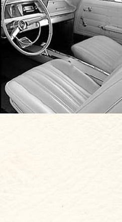 1966 SEAT COVER, FRONT, VINYL BENCH, IMPALA, WHITE