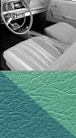 1966 SEAT COVER, FRONT, VINYL BUCKET, IMPALA, SS, 2 TONE AQUA