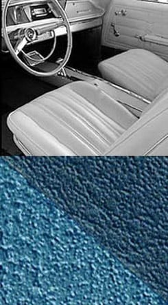 1966 SEAT COVERS, FRONT, VINYL BUCKET, SS, 2 TONE BRIGHT BLUE