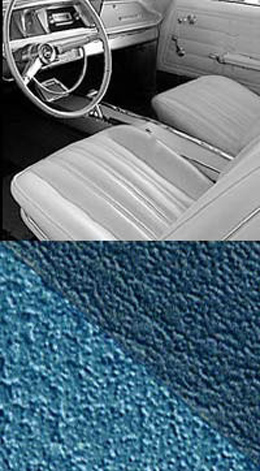 1966 SEAT COVER, REAR, VINYL CONV, IMPALA, NON SS & SS, 2 TONE BRIGHT BLUE