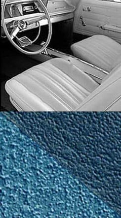 1966 SEAT COVER, REAR, VINYL HT,IMPALA, NON SS & SS, 2 TONE BRIGHT BLUE