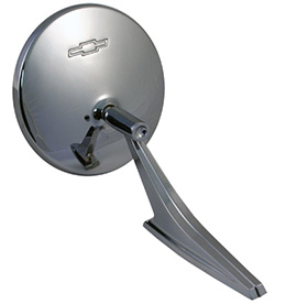 1967-1968 OUTSIDE DOOR MIRROR, ROUND (RECT. BASE) W/HARDWARE (EA)