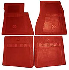 1967-70 ORIGINAL FLOOR MATS, RED (rubber set of 4)