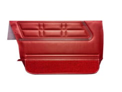 1967 DOOR PANELS, FRONT, 4 DR WAGON & SEDAN, RED