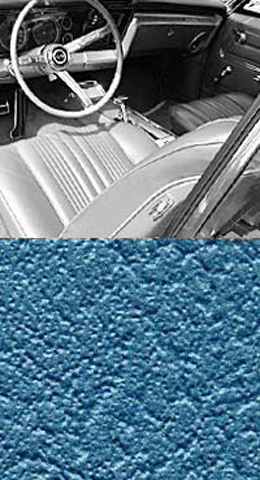 1967 SEAT COVER, FRONT, 2 DOOR,VINYL BENCH, IMPALA, BRIGHT BLUE (EA)