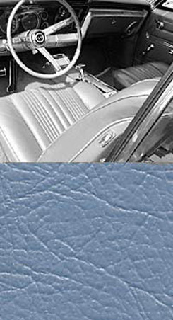 1967 SEAT COVER, FRONT, VINYL BENCH,IMPALA, LIGHT BLUE