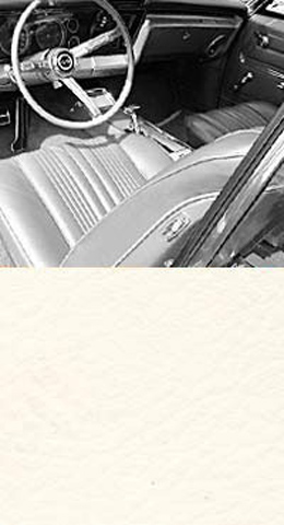 1967 SEAT COVER, FRONT, 2 DOOR, VINYL BENCH, IMPALA, OFF-WHITE (EA)
