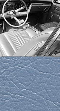 1967 SEAT COVER, FRONT, VINYL BUCKET, IMPALA, SS, LIGHT BLUE