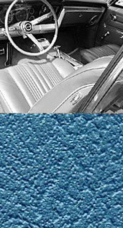 1967 SEAT COVER, REAR, VINYL 2DR HT,IMPALA, NON SS & SS, BRIGHT BLUE