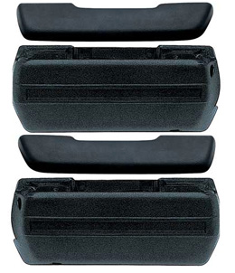 1968-70 ARM REST PAD AND BASE KIT FRONT, 4 DR, BLACK