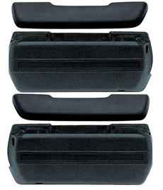 1968-70 ARM REST PAD AND BASE KIT FRONT, 4 DR, BLACK