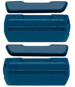 1968-70 ARM REST PAD AND BASE KIT FRONT, 4 DR, DARK BLUE