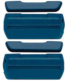 1968-70 ARM REST PAD AND BASE KIT FRONT, 4 DR, DARK BLUE