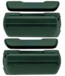 1968-70 ARM REST PAD AND BASE KIT FRONT, 4 DR, DARK GREEN