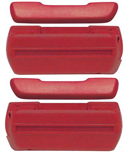 1968-70 ARM REST PAD AND BASE KIT FRONT, 4 DR, RED