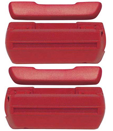 1968-70 ARM REST PAD AND BASE KIT FRONT, 4 DR, RED