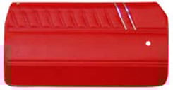 1968 DOOR PANELS, FRONT, PRE-ASSEM, 2 DR, HT & CONV, IMPALA SS, RED