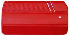 1968 DOOR PANELS, FRONT, PRE-ASSEM, 2 DR, HT & CONV, IMPALA SS, RED