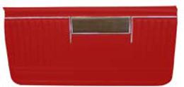 1969 DOOR PANELS, FRONT, 2 DR HT & CONV., RED (pr)