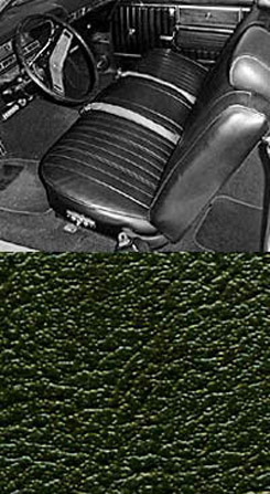 1969 SEAT COVER, FRONT, VINYL BENCH, 2 DR HT, IMPALA, DARK GREEN (ea)