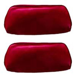 1970 HEADREST COVERS, BENCH RED (pr)