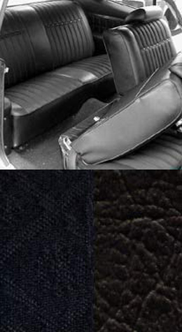 1970 SEAT COVERS,BENCH/REAR, 2 DR HT, IMPALA, W/CLOTH INSERT, BLACK (set)
