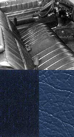1972 SEAT COVERS,BENCH/REAR, 2 DR HT, IMPALA, W/CLOTH INSERT, DARK BLUE