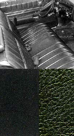 1972 SEAT COVERS,BENCH/REAR, 2 DR HT, IMPALA, W/CLOTH INSERT, DARK GREEN