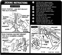 1970 JACKING INSTRUCTIONS, HARDTOP