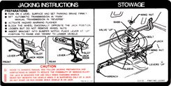 1973 JACKING INSTRUCTIONS, ALL