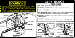 1974 JACKING INSTRUCTIONS, EXCEPT CONV.