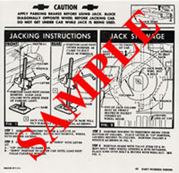 1963 JACKING INSTRUCTIONS, HARDTOP